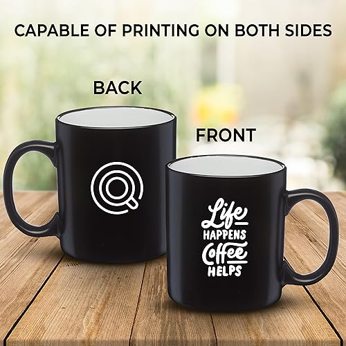 DISCOUNT-PROMOS-100-Matte-Two-Tone-Coffee-Mugs-Set-11-oz-Customizable-Text-Logo-Stoneware-Drinkware-Durable-C-handle-White