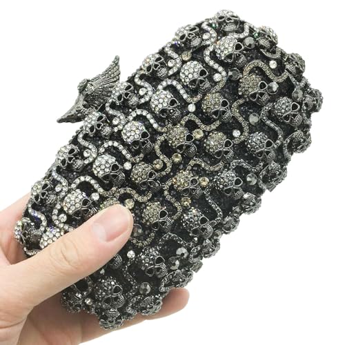 Image of DJBM Glitter Skulls Rhinestone Purse Women's Clutch Handbags Crystal Evening Bags Diamond Evening Clutches for Party Prom