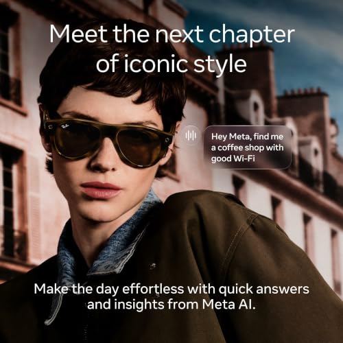 Image of Meta Ray-Ban (Gen 3) Wayfarer, Shiny Black, Transitions Grey, AI Glasses with Camera for Men, Women