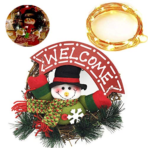 dancepandas Coronas Navideñas Guirnalda Navidad con 10 LED Corona de Navidad para Puerta Ventana Cover