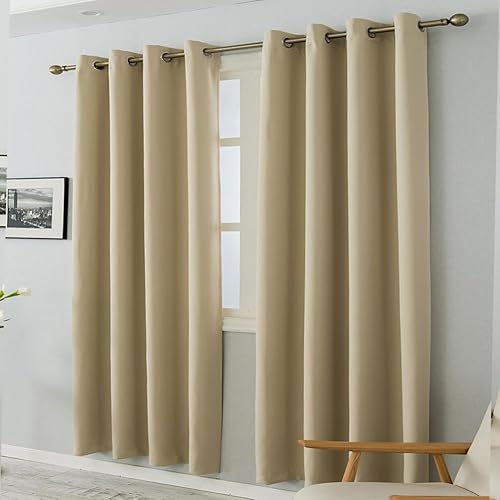 Vista 205 de Mangata Casa - Cortinas opacas para dormitorio, 2 paneles, cortinas térmicas para ventana, para sala de estar, cortinas que oscurecen. Azul marino