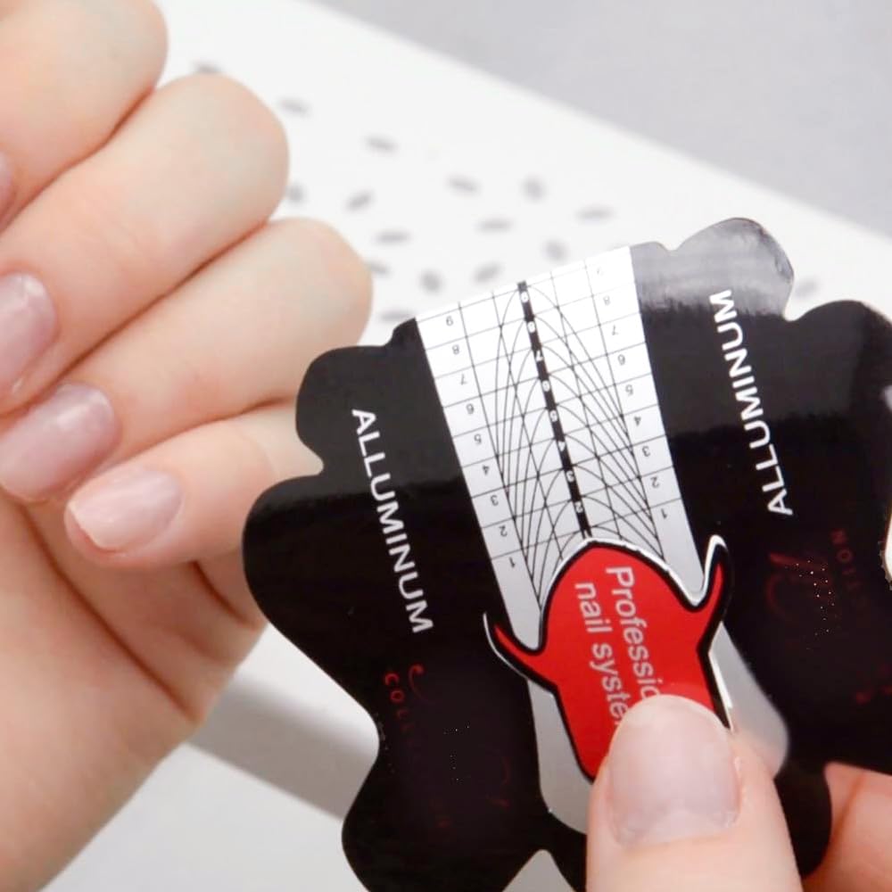 Cartine Alluminio Per Allungamento Su Unghie Naturali, Nail Form Dotate Di Millimetraggio Per Gel E Ricostruzione Manicure (Classic)
