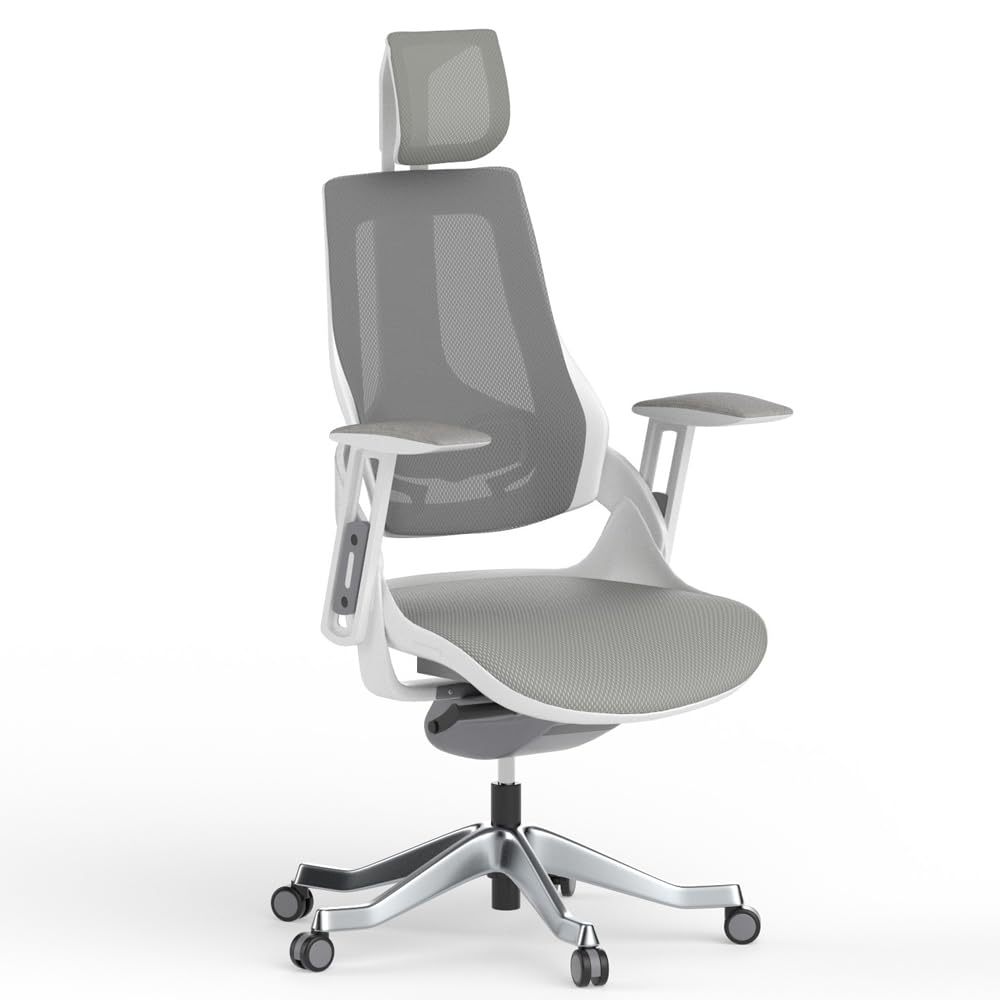 Mahmayi Robotto 609 - Back Office Chair - Made Up Of Mesh, Ergonomic Office Chair - Traditional In Style and Adjustable Backrest - High Back (White)