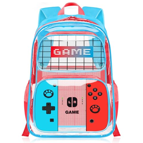 Kids Clear Backpack for Boys - Gamer Boys Clear Backpacks for School