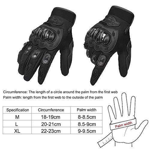 Luvas de motocicleta KKmoon com tela sensível ao toque, masculino, com dedos inteiros, motociclismo,