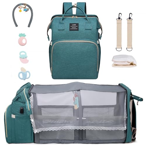 Image of ANWTOTU Diaper Bag with Changing Station,Diaper Bag Backpack,Diaper Bag Girl Boy,Large Capacity,900d Excellent Oxford(Ungrade Green)