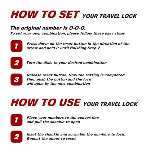 BV TSA Accepted Luggage Travel Lock, Set-Your-Own Combination Lock for School Gym Locker, Luggage Suitcase Baggage Locks, Filing Cabinets, Toolbox, Case (Champagne Gold, 2 Pack) 6