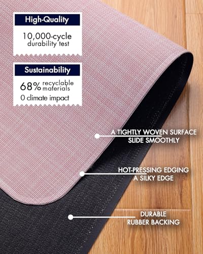 Image of BARoyal Office Chair Mat for Hardwood Floor Under Desk Computer Rolling Chair Mat for Wood /Tile Floor Non-Slip Heavy Duty Desk Rug PVC Plastic Hard Floor Protector 36 inch x 48 inch(Blush)