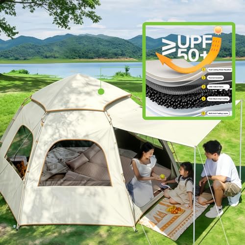 Carpa camping automática 3-4 personas resistente al viento miniatura 2