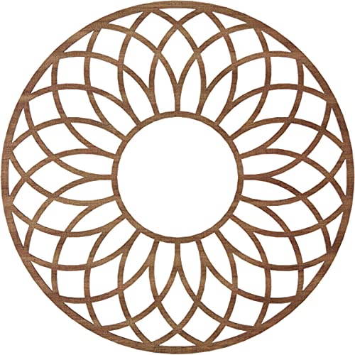 Image of Ekena Millwork 24 inchOD x 8 1 /4 inchID x 3 /8 inchT Cannes Wood Fretwork Pierced Ceiling Medallion, Walnut