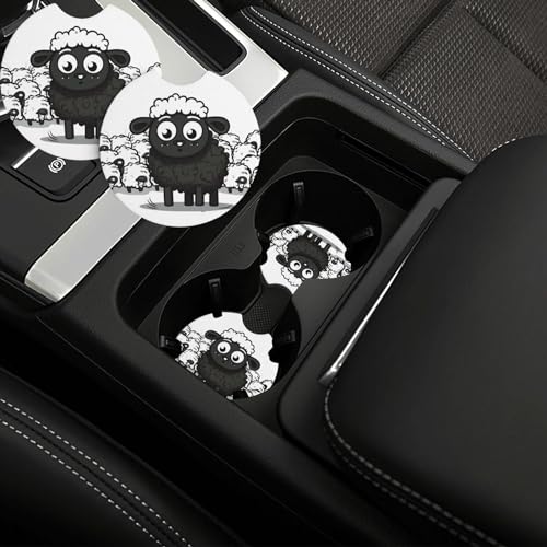 Portavasos para carro negro 2 unidades antideslizante miniatura 1
