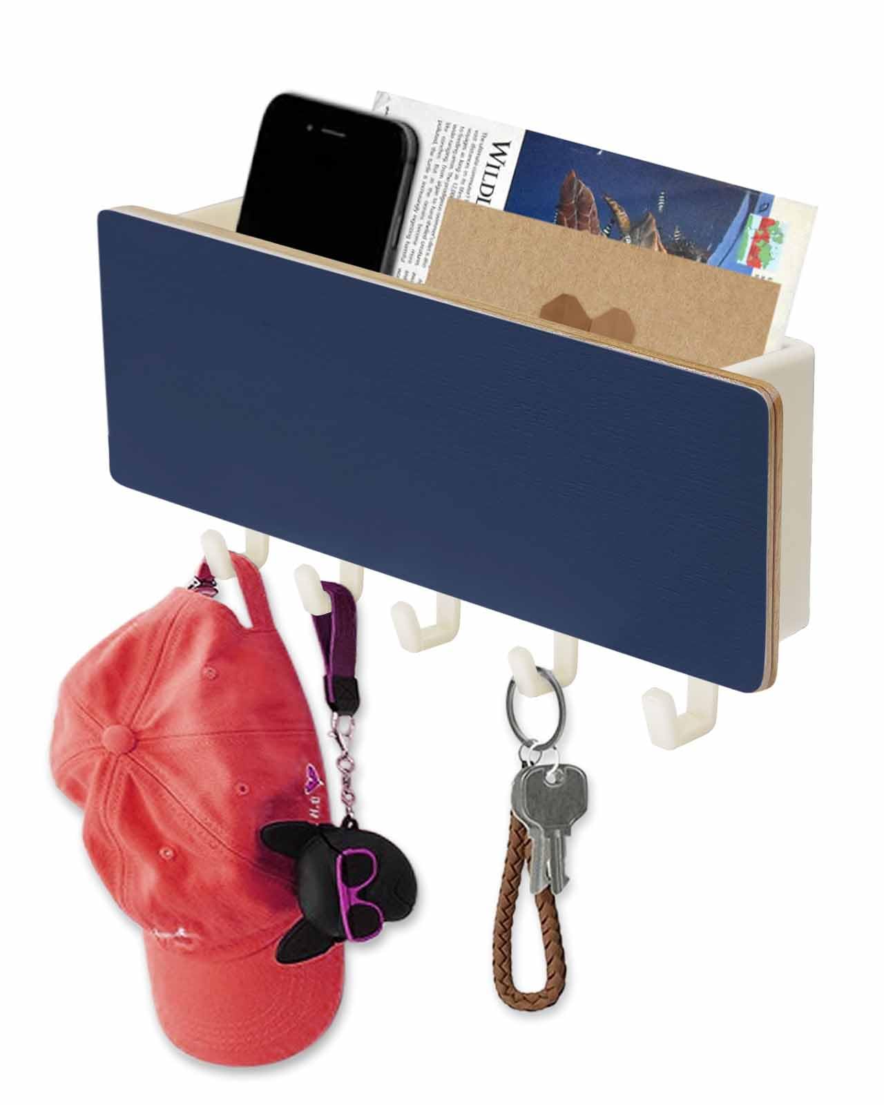 Amazon.com: Navy Blue Key Holder Wall Mount,White Hanging Mail