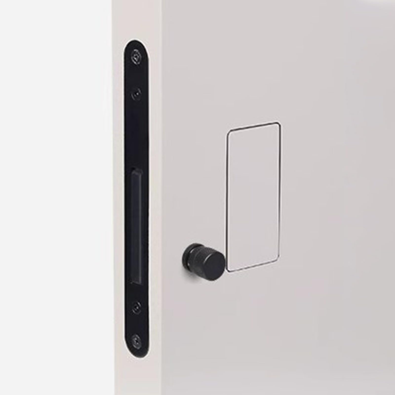 Cerradura de puerta oculta silenciosa para mecanismo plano, mango invisible para interior del hogar, aleación de zinc antibloqueo para puertas de 40-48 mm, plateado (blanco)