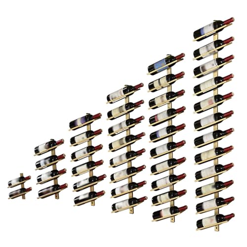 Vttui Estante para vino de pared en hierro, Expositor creativo minimalista para botellas de vino, Soporte ahorraespacio para cocina y bar, Mueble elegante para almacenamiento(Size:un conjunto,Color:C)
