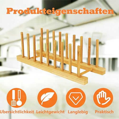hvominxs 4 Stück Tellerständer, Teller Organizer mit 8 Fächern, Platzsparend Küchenschrank-Organizer für Schüssel Tasse