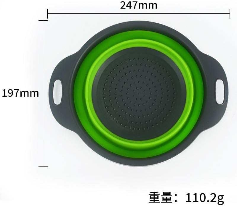 Miniatura 6 de Colador plegable de 2 juegos, colador de silicona plegable para cocina, respetuoso con el medio ambiente, no tóxico, fácil de limpiar, 2 tamaños