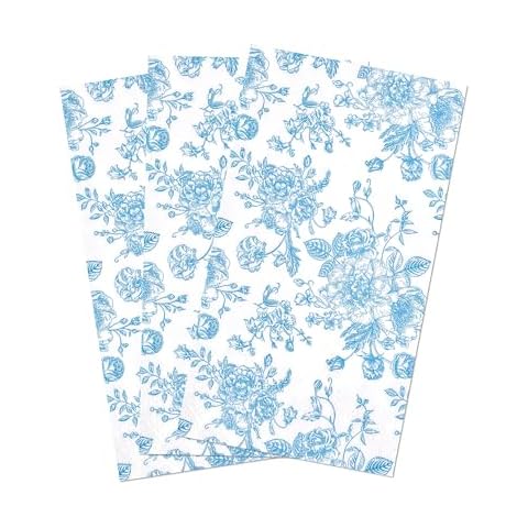 Blue and White Floral Disposable Napkins Cover