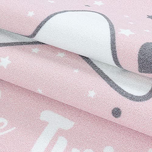 Laagpolig kindertapijt speelkleed baby motief babyster Grijs, kleur:Pink, grootte:100x150 cm - Afbeelding 8