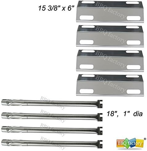 HPILISH BBQ Factory Replacement Ducane 4 Burner Gas Grill 4100 ; Ducane Affinity 4200,4400 Gas Grill Stainless Steel Burners,Stainless Steel Heat Plates