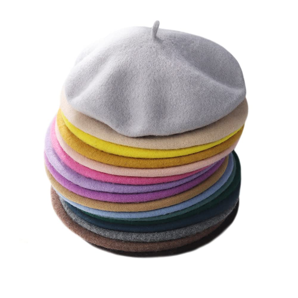 YM YOUMU Women Soft Wool Blend French Beret Hats Basic Warm Sweet Artist Hat