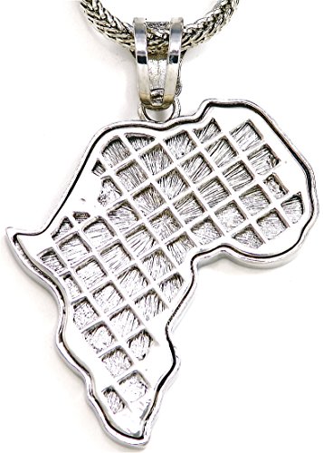 GWOOD Africa Map Silver Color Pendant with 36 Inch Franco Necklace4