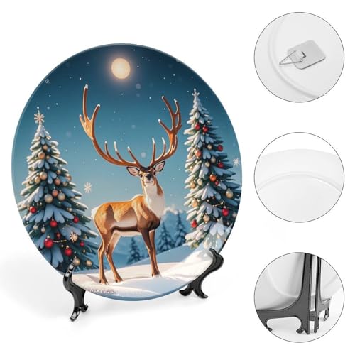 Plato decorativo Bone China Navidad 7 pulgadas miniatura 4