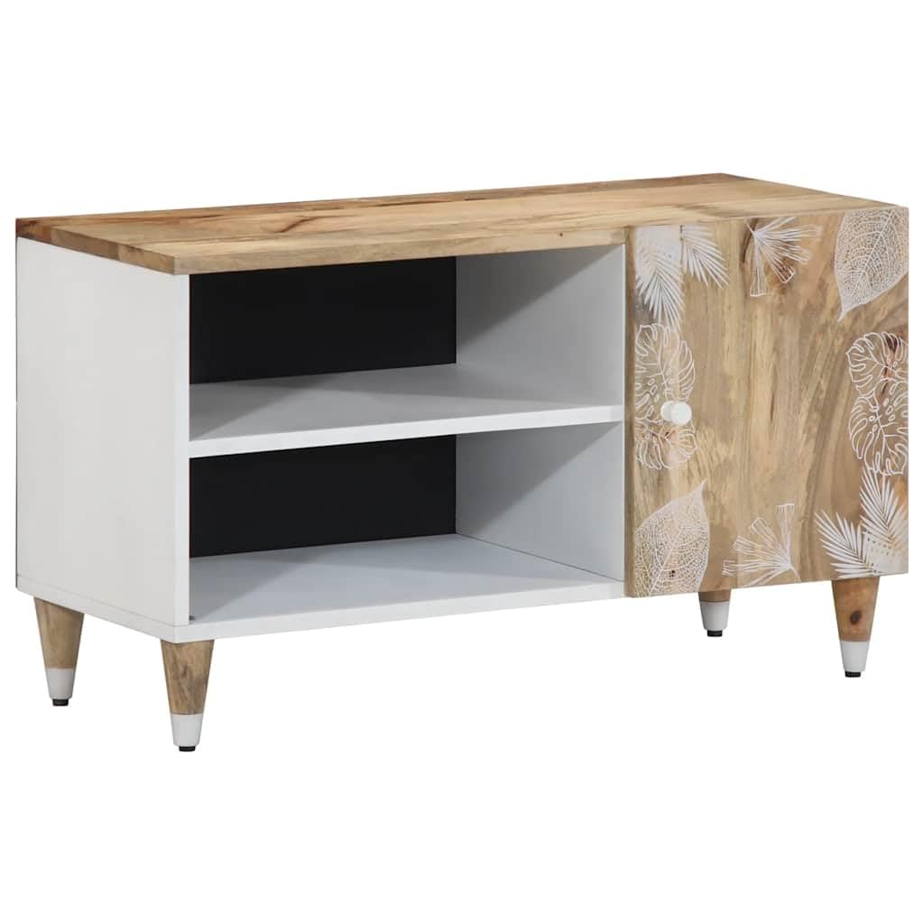 Mueble TV Madera Mango Macizo 80 x 31,5 x 46 cm con Almacenamiento