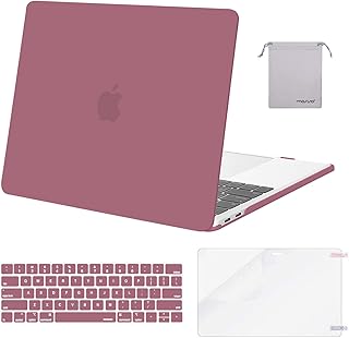 MOSISO Compatible with MacBook Pro 13 inch Case M2 2023,2022,2021-2016 Release A2338 M1 A2289 A2251 A2159 A1989 A1706 A1708,Plastic Hard Case&Keyboard Skin&Screen Protector&Storage Bag,Tea Petal Pink