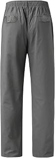 Pantalones casuales de color sólido para hombre, talla grande, pantalones sueltos de algodón para hombre, cintura elástica, pantalones rectos y ligeros, ajuste holgado, pantalones casuales de pierna