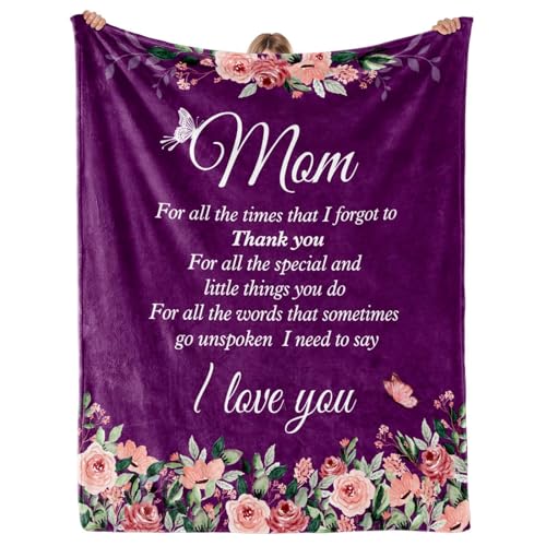 TAIOYHD Manta de Franela Personalizada for Mamá: Regalo de Recuerdo Suave con Texto Cariñoso, Manta de Viaje y Siesta for Acción de Gracias(J,130x150cm)