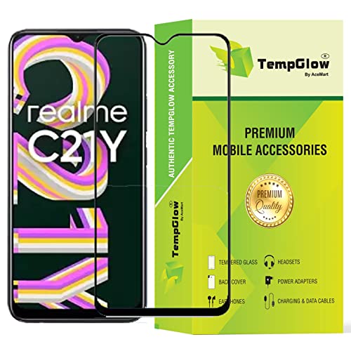 Image of Screen Protector for Realme C21Y (Black) Tempered Glass Edge-to-Edge 6D Screen Guard With Installation Kit