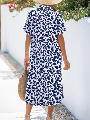 Image of Zeagoo Women Dresses Summer Casual Short Sleeve Button Down Shirt Dresses 2026 Beach Cover Up with Pockets