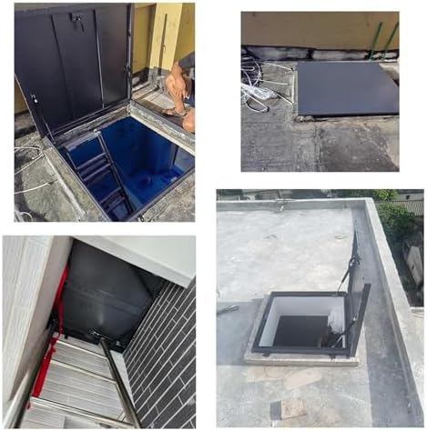 Weatherproof Roof Hatch Cover, 40x40in Attic Access Door, Secure Skylight Lid for Home, Fits 16x16 to 36x36 in Square Roof Openings, Durable Roof Security Solution.