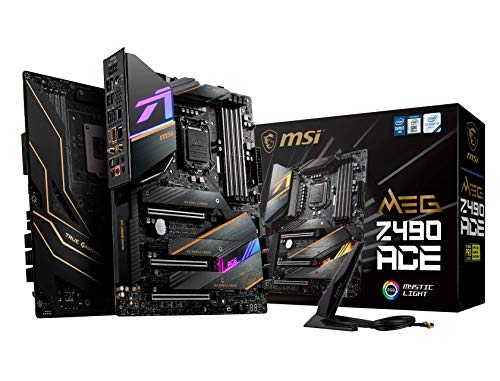 MSI - MEG Z490 Ace - Placa Base Enthusiast Gaming (10th Gen Intel Core, LGA 1200 Socket, SLI/CF, Triple Ranura M.2, USB 3.2 Gen 2x2, Wi-Fi 6, Mystic Light RGB)