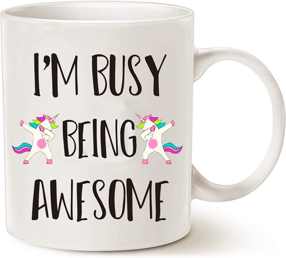 Christmas Gifts, I'm Busy Being Awesome, Birthday Gift Ideas for Friend Brother Cup, White 11 Oz Coffee Mug