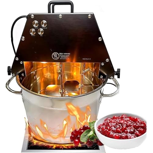 Mezclador automático de alimentos, agitador eléctrico comercial con doble paleta de agitación y ventilador de iluminación auxiliar, agitación de doble ciclo de 360° para salsas y mermeladas