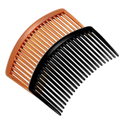 5Pcs Plastic Hair Side Combs French Hair Comb 23 Teeth Plastic Hair Accessories Veil Slide Bun Holder Decorative Hair Combs For Women(Black) #TOP5