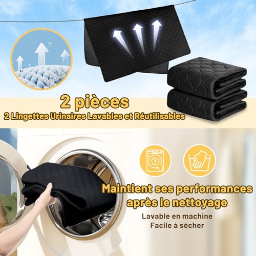 Tapis d'entraînement pour chiens lavable et réutilisable noir - 7
