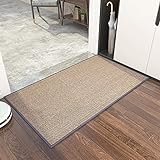 farsky Schmutzfangmatte, Fussmatte Innen rutschfest, Fussmatten Haustür, Baumwolle Leinen Abriebfest Sauberlaufmatte, Fußmatte Innen Waschbar, Fußmatten, Türmatte für Eingangsbereich Flur (60x90cm)