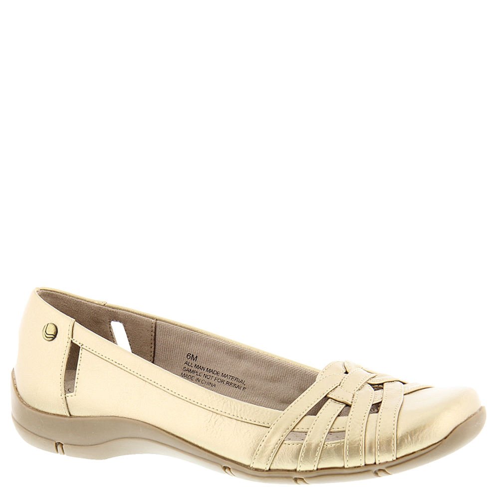 LifeStride Womens Diverse Metallic Flats Gold 6.5 Extra Wide (E+, WW)
