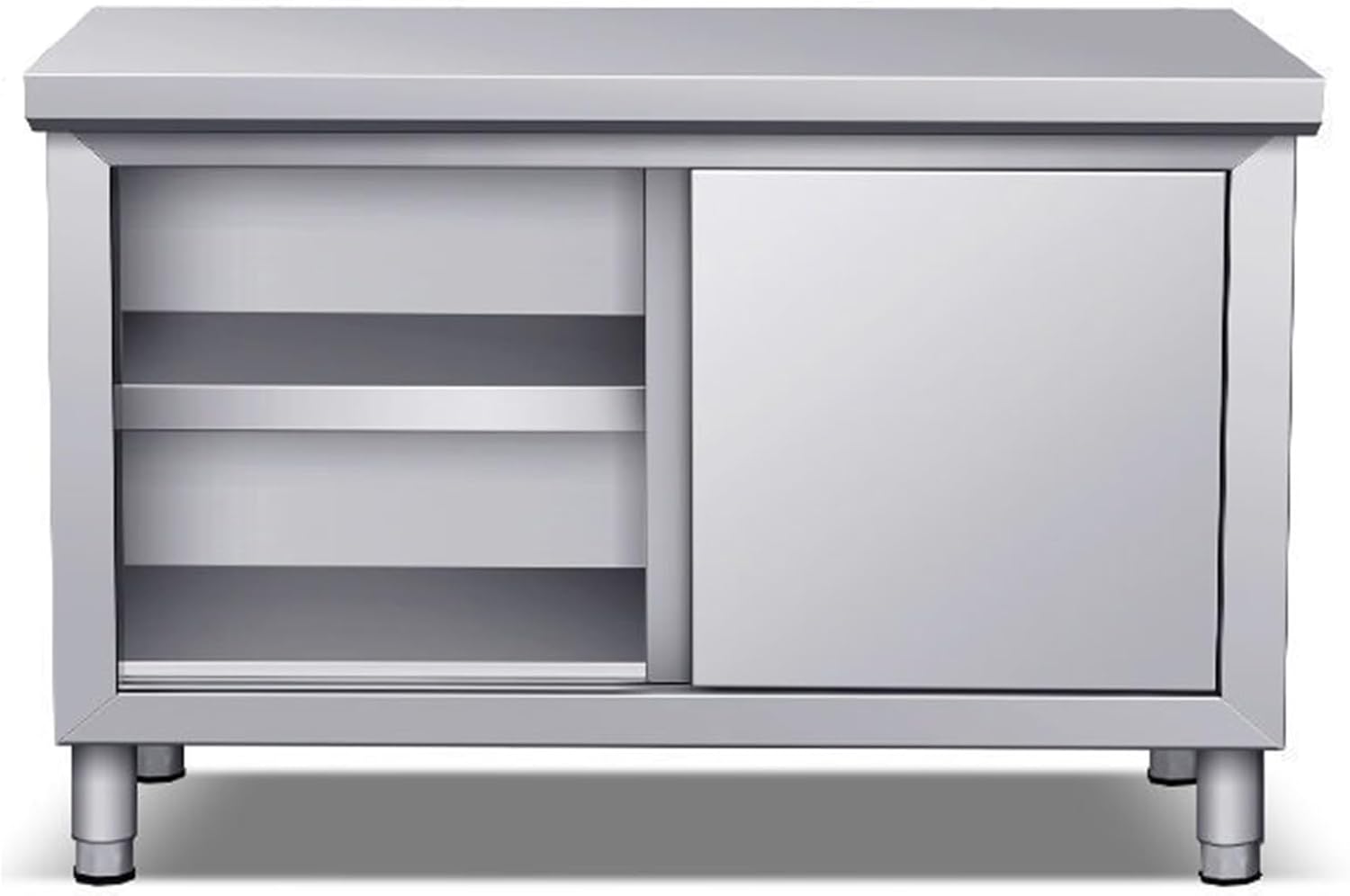 Stainless Steel Work Table for Prep & Storage, Commercial Kitchen Storage Worktop, Sturdy and Stable for Restaurant and Home Use, Ideal for Outdoor Cooking