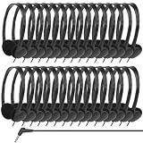 Gaosen 30 Pack Bulk Class Set Headphones for Kids Students Classroom,Adjustable School Earphones On Ear with 3.5mm Jack for Teachers Children Toddler Boys Girls Teens Adult(GS857, Black)