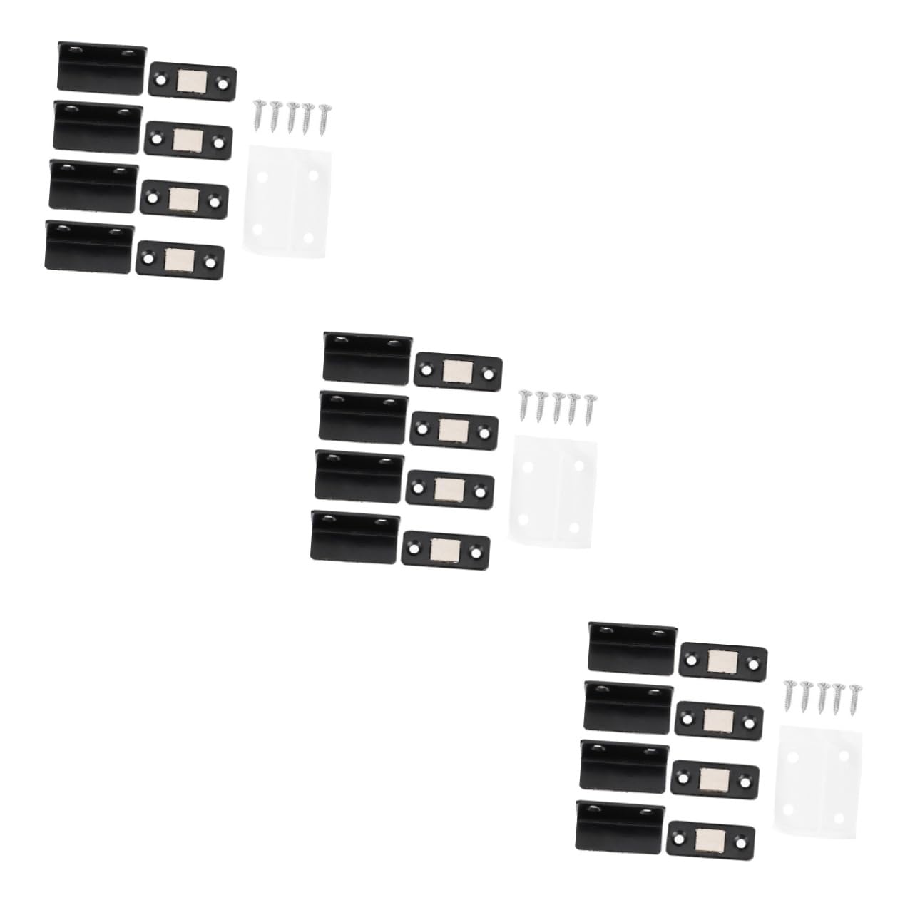 STOBOK 12 Piezas Imán Invisible Cerradura De Puerta Magnética Cierre De Armario Imanes Invisibles para Puertas De Armarios Muebles Imán del Cajón Ángulo Recto Hebilla Magnética Acero