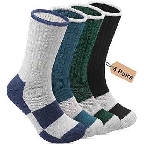 Thermal Socks for Men, Thick Wool Warm Socks Men 6-12, Winter Soft Walking Hiking Socks Mens Woolen Heavy Cosy Boot Socks for Cold Weather, 4 Pairs Cover
