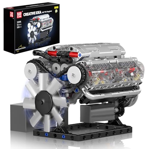 Mould King 10088 Technik V8 Motor Bausatz Benzin Bausteine Benzinmotor Modellbausatz Klemmbausteine mit Sound Engine Motorenkit Geschenke für Erwachsene(535 Teile) Mould King 10088 Technik V8 Motor Bausatz Benzin Bausteine Benzinmotor Modellbausatz Klemmbausteine mit Sound Engine Motorenkit Geschenke für Erwachsene(535 Teile)