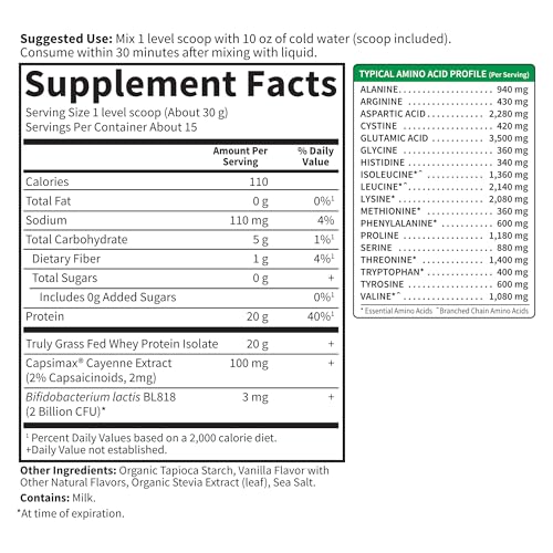 Garden Of Life 104469 Sport Whey Plus Weight Management With Amino Energy - 20G Of Grass Fed Protein Isolate For Women And Men - Vanilla Powder thumb #4
