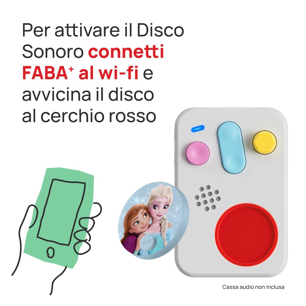 FABA Disco Sonoro Disney - Frozen Il regno di ghiaccio - Storie e fiabe sonore per bambini e bambine 5-10 anni - Ascoltabile con il Raccontastorie e FABA+, gioco educativo versione italiana