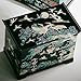 February Mountain Mother of Pearl Wooden Jewelry Organizer Box – Jewelry Storage Box for Women, Features Spacious Drawers, Ideal for Rings, Bracelets, Watches, Chains, Accessories (Crane_Black)