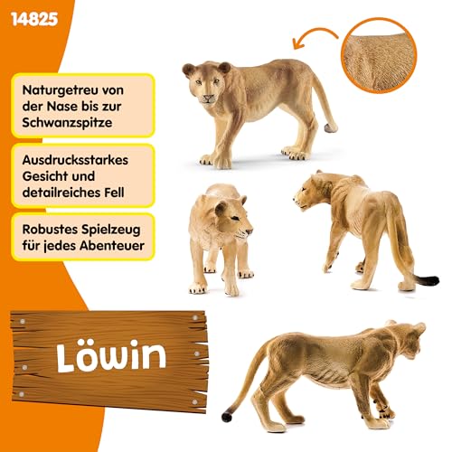 SCHLEICH WILD Life | Löwin 14825 | detailgetreue Tierfiguren | Zoo Spielzeug | tolles Geschenk für Jungen und Mädchen | Deko für Geburtstag | Spielfigur ab 3 Jahren | 12 x 4 x 5 cm