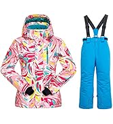 Girls Insulated Ski Jacket + Pants Windproof Waterproof Snowsuit